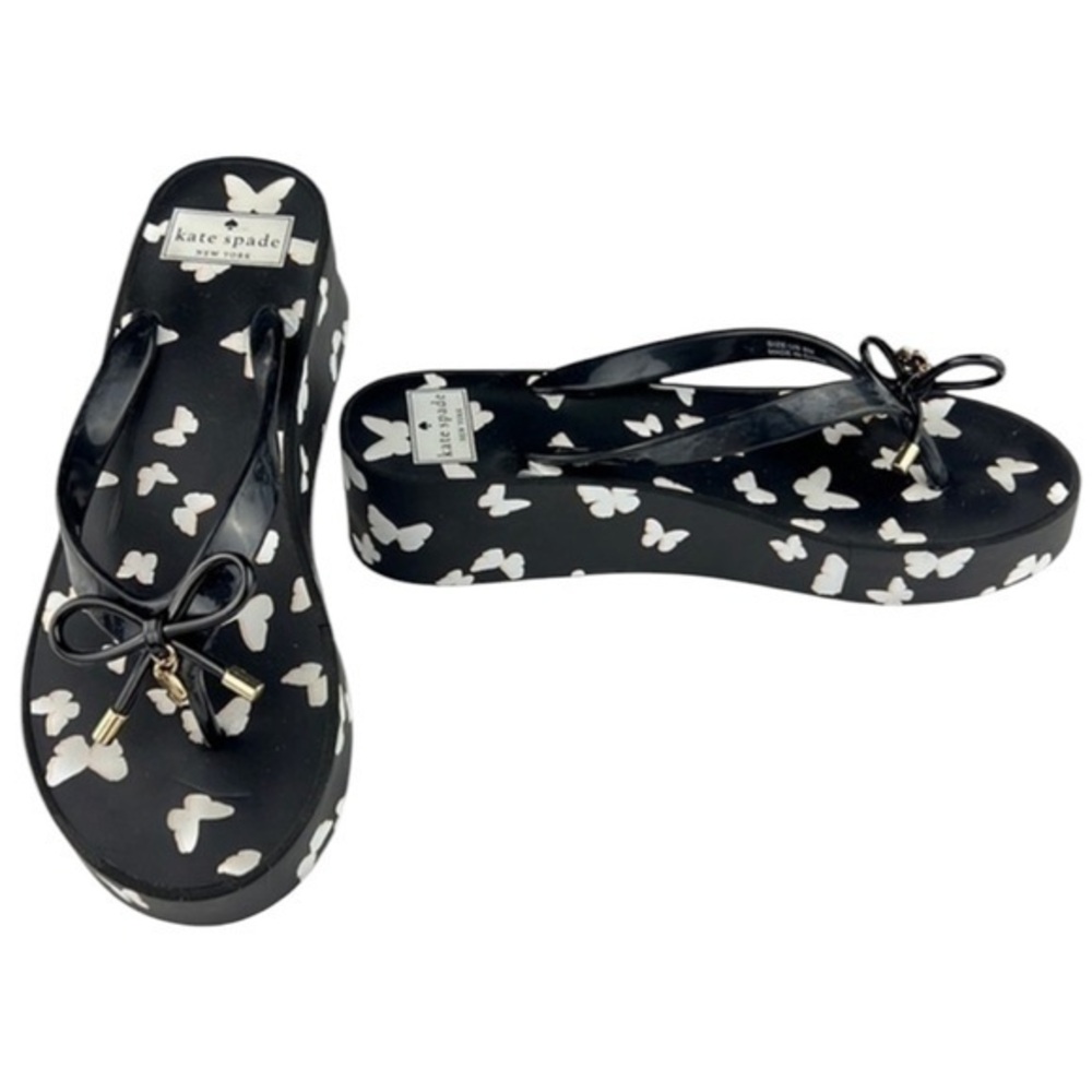 Kate Spade - ’Red Flowers’ Platform Flip Flop. SZ: 8. EUC. Like New.